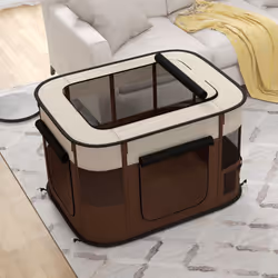 PawHut Portable Dog Pen for Puppies, Rabbits, Kittens, Guinea Pigs - Brown - Additional view 8