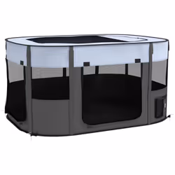 PawHut Portable Dog Pen for Puppies, Rabbits, Kittens, Guinea Pigs - Grey - Additional view 4