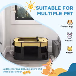PawHut Portable Dog Pen for Puppies, Rabbits, Kittens, Guinea Pigs - Yellow - Additional view 5