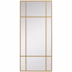 HOMCOM Window Style Vanity Mirror 110 x 50cm Hanging Wall Mirror Gold Tone - Additional view 8