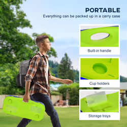 SPORTNOW Portable Badminton Net Set w/ Volleyball Net, Rackets, Shuttlecocks - Additional view 4