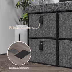 HOMCOM Shoe Bench with Seat, Shoe Storage Bench with Fabric Drawers Dark Grey - Additional view 4
