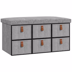 HOMCOM Shoe Bench with Seat, Shoe Storage Bench with Fabric Drawers Light Grey - Additional view 7