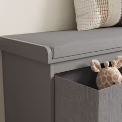 HOMCOM Shoe Bench with Seat, Shoe Storage Bench with Fabric Drawers, Grey - Additional view 6