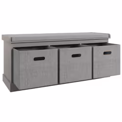 HOMCOM Shoe Bench with Seat, Shoe Storage Bench with Fabric Drawers, Grey - Additional view 7