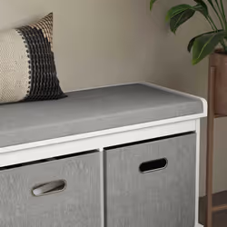 HOMCOM Shoe Bench with Seat, Shoe Storage Bench with Fabric Drawers, White - Additional view 5