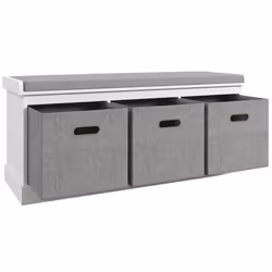 HOMCOM Shoe Bench with Seat, Shoe Storage Bench with Fabric Drawers, White - Additional view 7