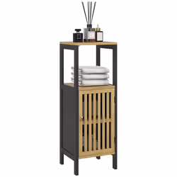 HOMCOM Bathroom Floor Cabinet Bamboo Bathroom Cupboard with Adjustable Shelf - Additional view 5