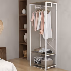 HOMCOM Coat Rack, 2-in-1 Clothes Stand with Shoe Storage for Hallway, Grey - Additional view 5