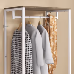 HOMCOM Coat Rack, 2-in-1 Clothes Stand with Shoe Storage for Hallway, Grey - Additional view 6