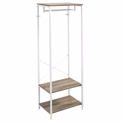 HOMCOM Coat Rack, 2-in-1 Clothes Stand with Shoe Storage for Hallway, Grey - Additional view 8