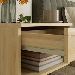 Floating Nightstands Set of 2 with Rattan Drawer and Storage Shelf for Bedroom - Additional view 5