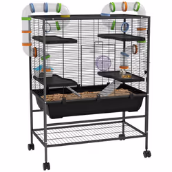 PawHut Large Hamster Cage, Rat Cage w/ Wheels, Tubes, Storage Shelf, Ramps - Additional view 8