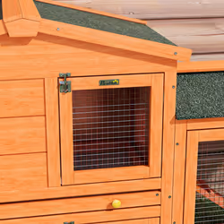 PawHut Wooden Rabbit Hutch with Run, Ramp, Slide-Out Tray - Additional view 4