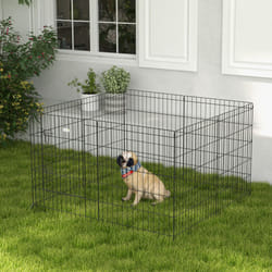 PawHut 8-Panel DIY Dog Pen with Door for Indoor/Outdoor Use, 76cm High