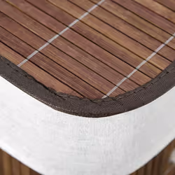 HOMCOM 2 Section Collapsible Laundry Hamper Lid Removable Lining, Brown - Additional view 8