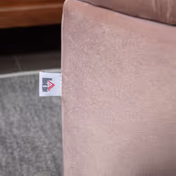 HOMCOM Semi-Circle Storage Ottoman Bench Tufted Upholstered Pink - Additional view 6