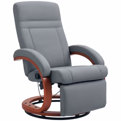 HOMCOM Manual Recliner Swivel Reclining Chair with Footrest Armrests Grey - Additional view 8