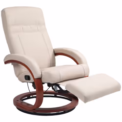 HOMCOM Manual Recliner Swivel Reclining Chair with Footrest Armrests Beige - Additional view 8