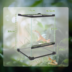 PawHut Glass Reptile Terrarium, 12L Vivarium for Lizards, Frogs, Snakes, Turtles