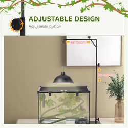 86-129Hcm PawHut Reptile Lamp Stand, Adjustable Lamp Holder w/ Base, Hook - Additional view 5
