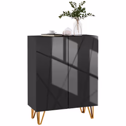HOMCOM Shoe Storage Cabinet with Soft-Close Hinges and Adjust Shelves, Black - Additional view 8