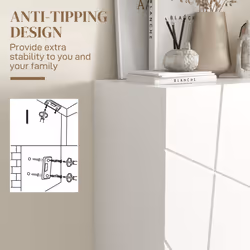 HOMCOM Shoe Storage Cabinet with Soft-Close Hinges and Adjust Shelves, White - Additional view 6