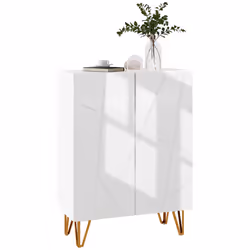 HOMCOM Shoe Storage Cabinet with Soft-Close Hinges and Adjust Shelves, White - Additional view 8