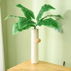 PawHut 2-in-1 Hidden Litter Box with Green Leaf Cat Tree, Indoor - Oak - Additional view 7