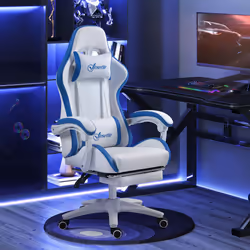 Vinsetto Racing Style Gaming Chair with Reclining Function Footrest, Blue