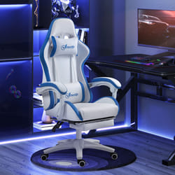 Vinsetto Racing Style Gaming Chair with Reclining Function Footrest, Blue