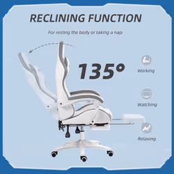 Vinsetto Racing Style Gaming Chair with Reclining Function Footrest, Grey - Additional view 5