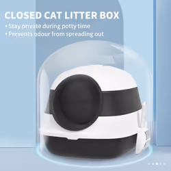 PawHut Foldable Cat Litter Tray Hooded Cat Litter Box w/ High Side, Black - Additional view 5