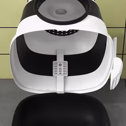 PawHut Foldable Cat Litter Tray Hooded Cat Litter Box w/ High Side, Black - Additional view 8