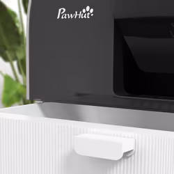 PawHut Cat Litter Box Kitten Litter Tray w/ Lid, Scoop, Filter, Flap Door, Grey - Additional view 7