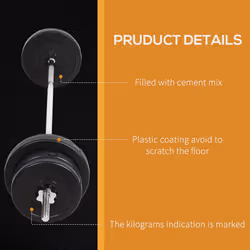 HOMCOM Dumbbell and Barbell Set with 65kg Adjustable Weights, for Home Gym - Additional view 4