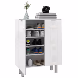 HOMCOM Shoe Storage Cabinet with Soft-Close Hinges & Adjust Shelves, High Gloss - Additional view 7