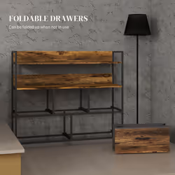HOMCOM Bedroom Chest of Drawers 5 Drawer Dresser w/ Shelves, Rustic Brown