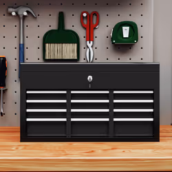 HOMCOM Lockable Metal Tool Chest w/ 6 Drawer, Ball Bearing Runners, Black - Additional view 5