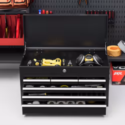 HOMCOM Lockable Metal Tool Chest w/ 6 Drawer, Ball Bearing Runners, Black - Additional view 6