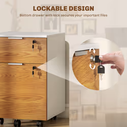 HOMCOM 2 Drawer Filing Cabinet with Adjustable Hanging Bars for A4 and Letter - Additional view 5