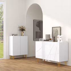 HOMCOM Storage Cabinet, Sideboard with Adjustable Shelves, White