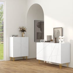 HOMCOM Storage Cabinet, Sideboard with Adjustable Shelves, White
