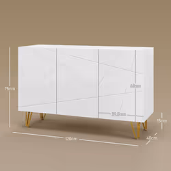 HOMCOM Storage Cabinet, Sideboard with Adjustable Shelves, White