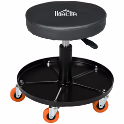 HOMCOM Pneumatic Adjustable Mechanic Stool w/ Tool Tray, Wheels - Additional view 7