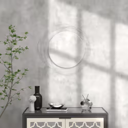 HOMCOM Metal Wall Art 65cm Round Mirror for Living Room Dining Room Silver - Additional view 6