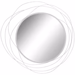 HOMCOM Metal Wall Art 65cm Round Mirror for Living Room Dining Room Silver - Additional view 8