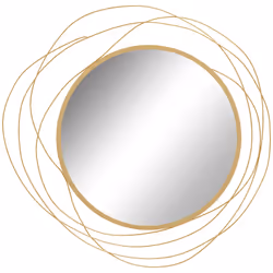 HOMCOM Metal Wall Art 65cm Round Mirror for Living Room Dining Room Gold Tone - Additional view 8