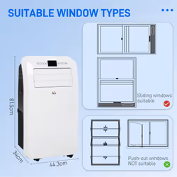 HOMCOM 12000 BTU Portable Air Conditioner with 35mÂ², Dehumidifier, Timer
