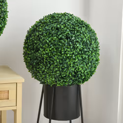 HOMCOM Set of 2 Artificial Topiary Balls Indoor Outdoor Faux Boxwood Balls - Additional view 5